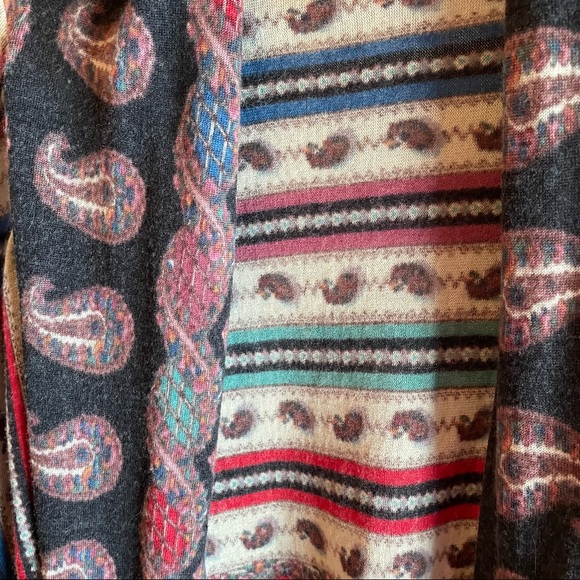 Wool Open Front Wrap with Fringe Trim - Picture 7 of 7